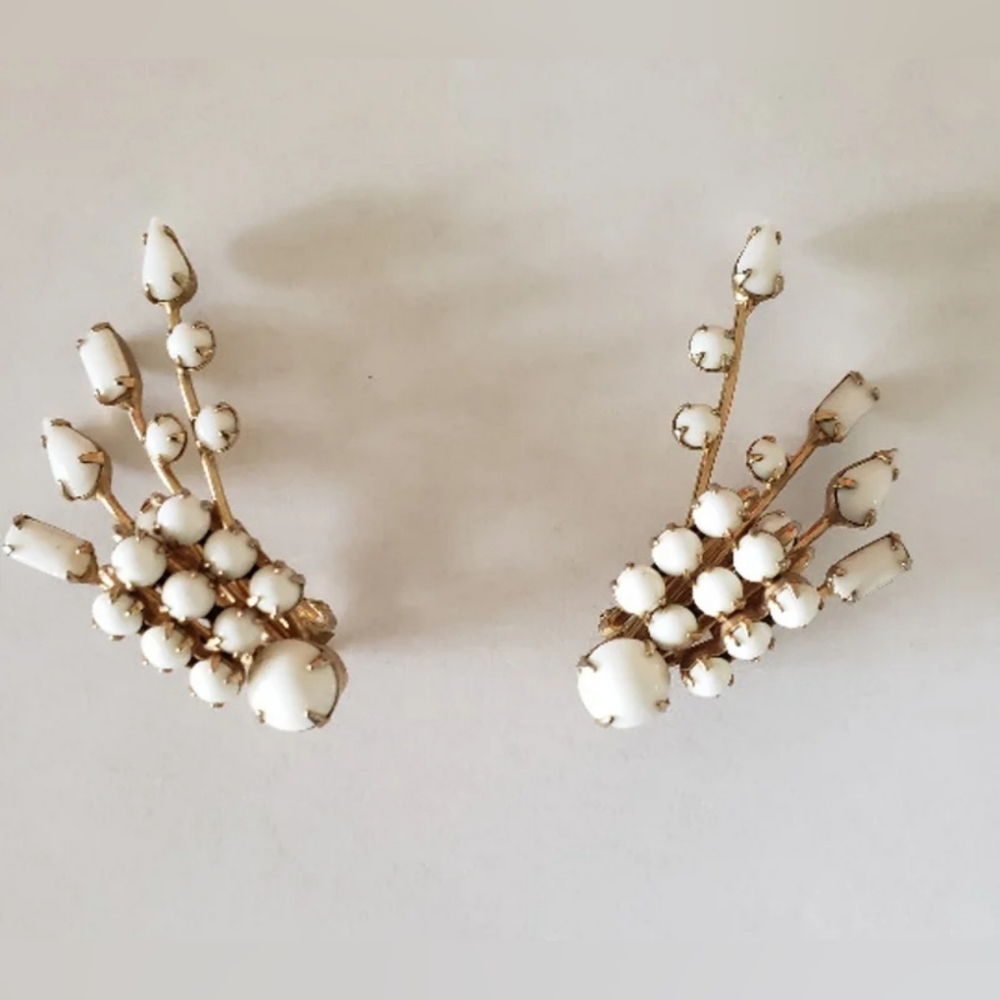 Vintage mcm clip on Resign Earrings Bubble Starburst Rare Artsy Avante Garde